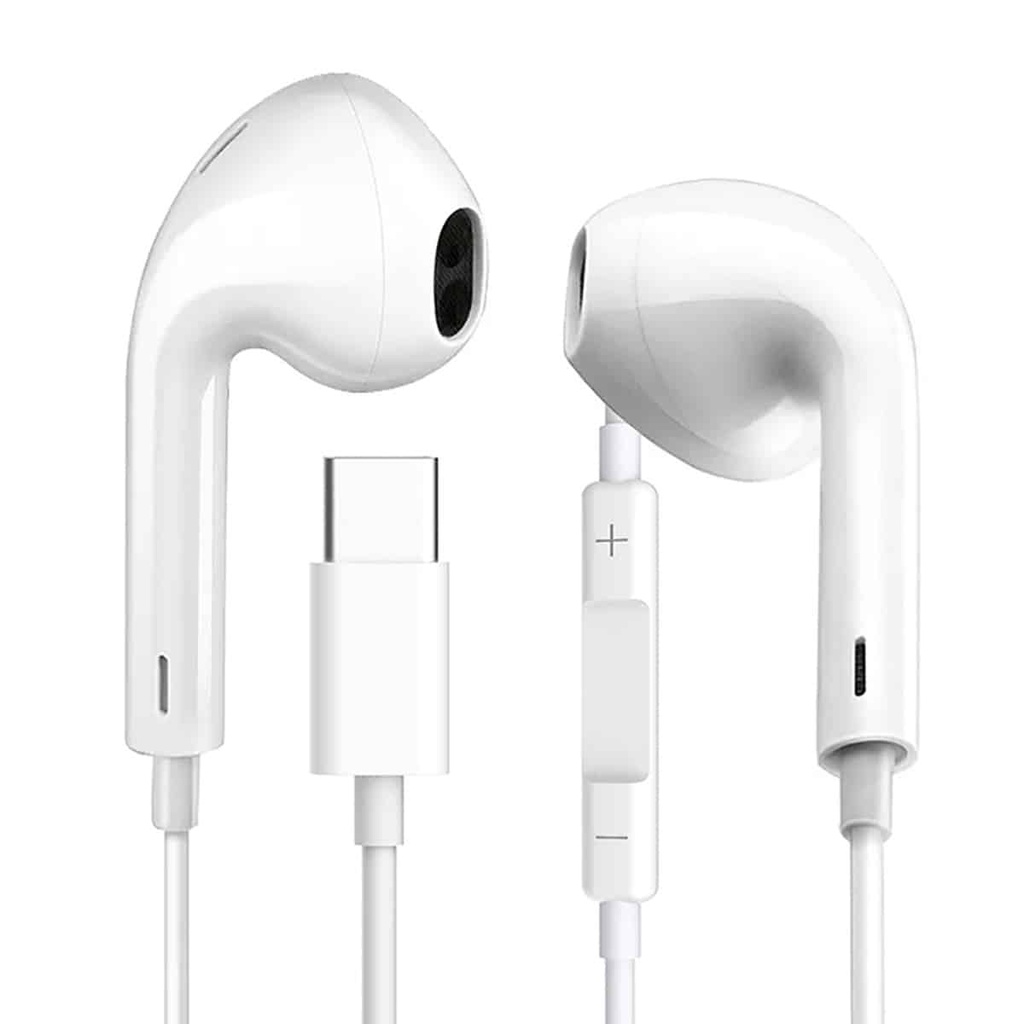 Fiesta FISEMW10 Wired Earphones with Microphone, USB-C, White