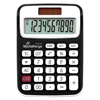 MediaRange Compact Calculator with 10-Digit Display, MROS190