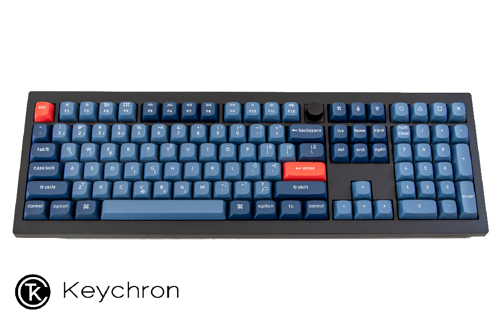 Keychron V6 Max Swappable RGB Backlight, Mehanička tipkovnica, Black, Knob Version, (+HR znakovi),  V6M