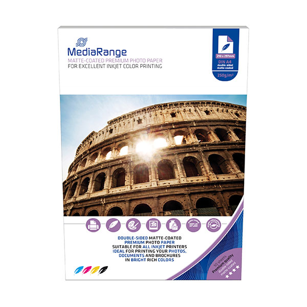 MediaRange FOTO PAPIR A4 50kom 250g MAT DUAL, za InkJet pisače , MRINK112