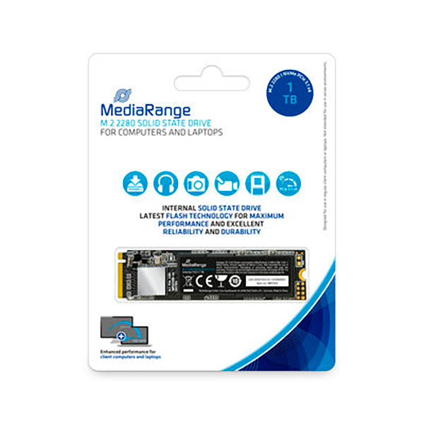 MediaRange M.2 2280 SSD, NVMe PCIe, 1TB, black , MR1033