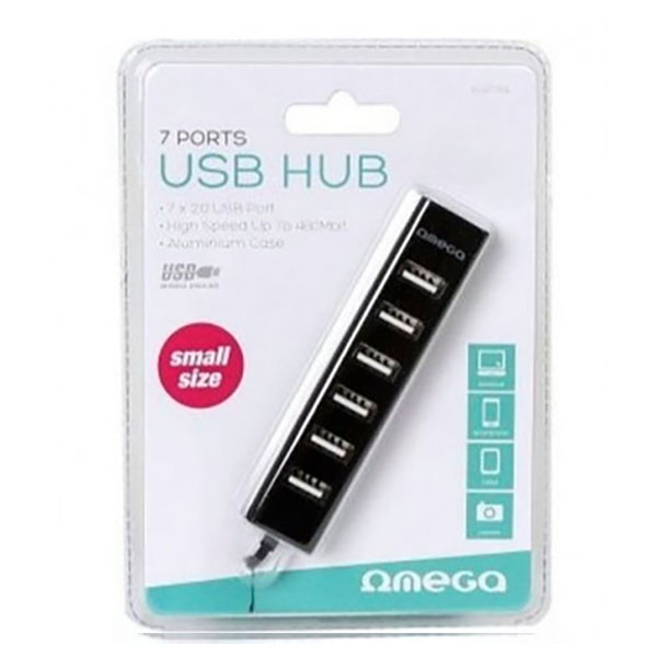 Omega USB HUB 2.0 7 - port , OUH7PB