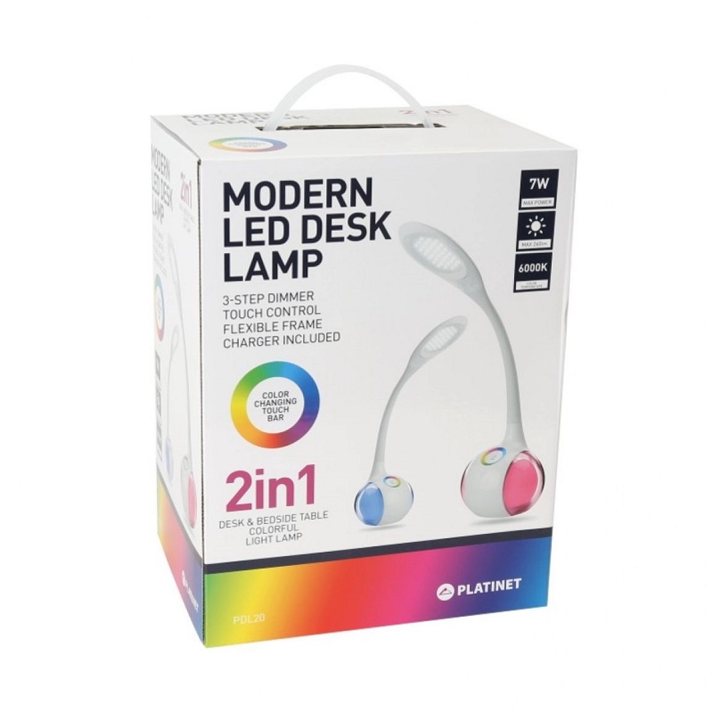 Platinet stolna i noćna LED svjetiljka 7W, bijela, PDL20