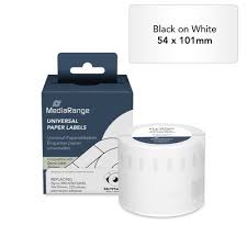 MediaRange Multi-purpose paper labels, for label printers using Dymo 99014/S0722430, permanent adhesive, 54x101mm, 220 pcs, black on white