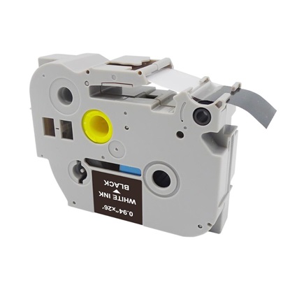 MediaRange Label Tape Cartridge, Replacing Brother TZ-355/TZe-355, 24mm, 8m, Laminated and Permanent Adhesive, White on Black