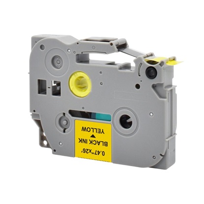 MediaRange Label Tape Cartridge, Replacing Brother TZ-631/TZe-631, 12mm, 8m, Laminated and Permanent Adhesive, Black on Yellow