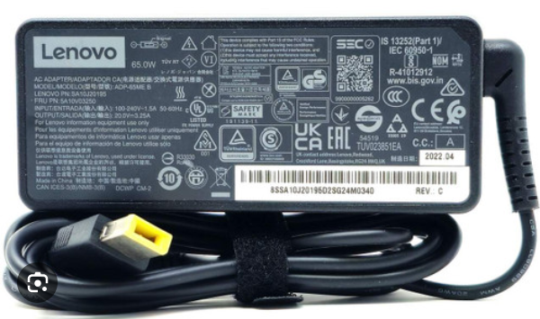 ADAPTER AC Lenovo 65W,20VDC,3P, (USB/Rectangle  yellow) 45N0256 /5A10V03248/ 