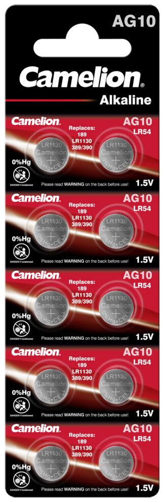 Baterija LR54/AG10 dugmasta baterija XLR54-CB10, 10/1, Camelion