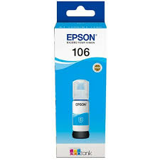 Epson Tinta 106 EcoTank Cyan pigment ink bottle