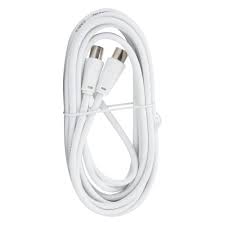 SBOX RF-R Male-to-Female RF TV Antenna Cable, 2 m, White