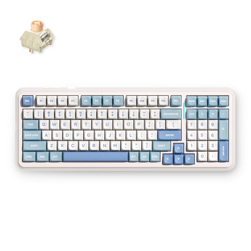 MCHOSE K99 V2 Wireless Mechanical Keyboard, Sky Blue, 98%, MC-K99V2-4 /HR znakovi/