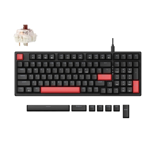[17X5A3] Keychron Lemokey X5 Red Backlight, Mehanička tipkovnica, Black, (+HR znakovi), X5-A3 