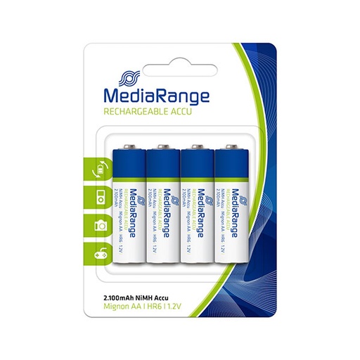 [15MRBAT121] MediaRange AA(HR6)1,2V punjive NI-Mh 2100mAh 4kom, MRBAT121