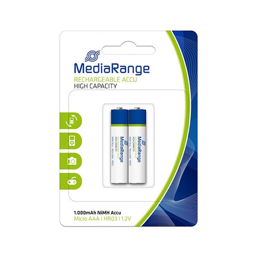 [15MRBAT122] MediaRange AAA(HR03)1,2V punjive NI-Mh 1000mAh 2kom, MRBAT122