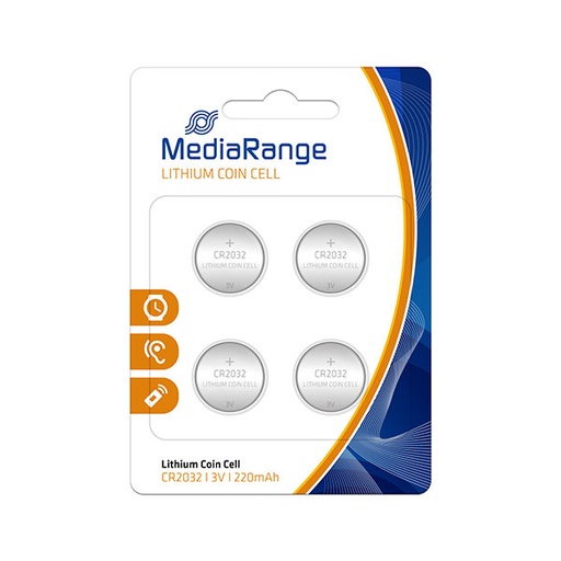 [15MRBAT132] MediaRange CR2032/3V Litijeve baterije COIN 4kom , MRBAT132