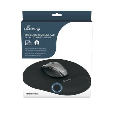 [MROS250] MediaRange Ergonomska podloga za miša, crna, MROS250