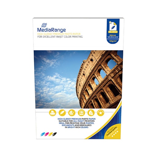 [90000008] MediaRange FOTO PAPIR A4 100kom 135g SJAJNI za InkJet pisače , MRINK107