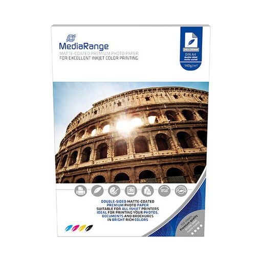 [90000236] MediaRange FOTO PAPIR A4 100kom 140g MAT DUAL za InkJet pisače , MRINK111