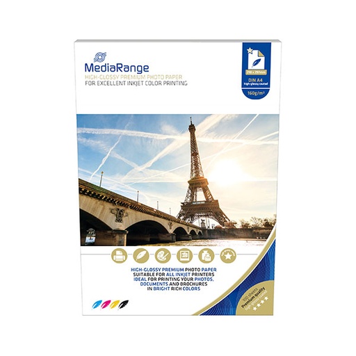 [90001032] MediaRange FOTO PAPIR A4 100kom 160g SJAJNI za InkJet pisače , MRINK105