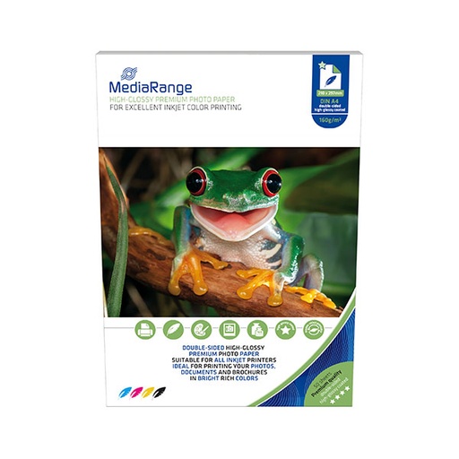 [90000010] MediaRange FOTO PAPIR A4 50kom 160g SJAJNI DUAL za InkJet pisače , MRINK108