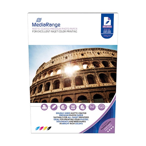 [90000238] MediaRange FOTO PAPIR A4 50kom 250g MAT DUAL, za InkJet pisače, MRINK112