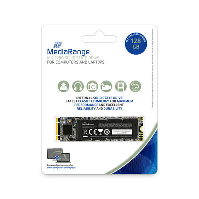 [30MR1021] MediaRange M.2 2280 SSD, SATA, 128GB, black , MR1021