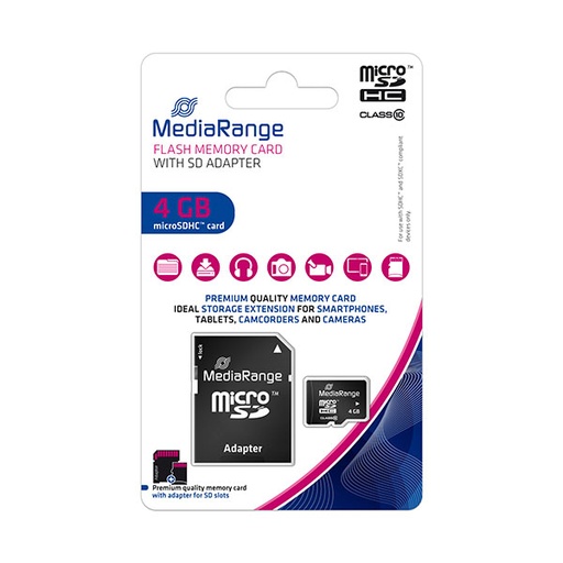[81014035] MediaRange MICRO SDHC MEMORIJSKA KARTICA, klasa 10, 4GB , MR956