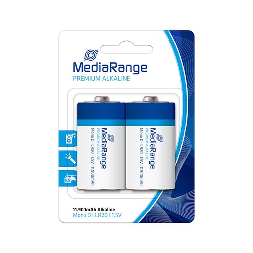 [15MRBAT109] MediaRange Mono D(LR20)1,5V alkalne pak 2kom, MRBAT109