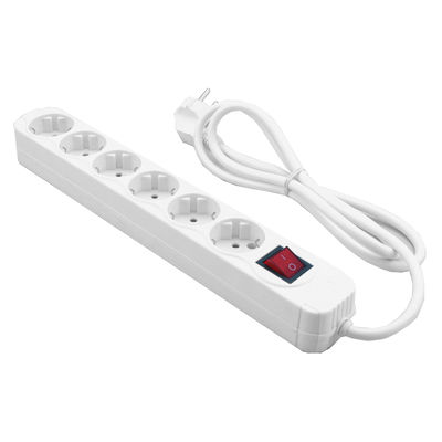[90MRCS206] MediaRange produžni kabel s 6 mjesta i prekidačem, 1,4 m, bijeli , MRCS206