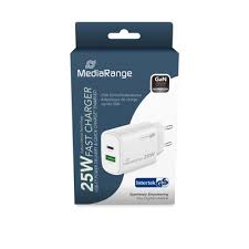 [MRMA112] MediaRange zidni adapter za brzo punjenje, 25W (EU-utikač), 2 x USB (USB-A + USB-C), bijeli, MRMA112 