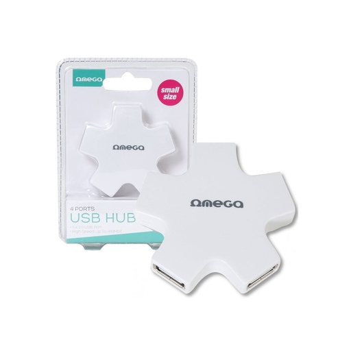 [81OUH24SW] Omega USB HUB 2.0 4 - port, bijeli u obliku zvijezde, OUH24SW