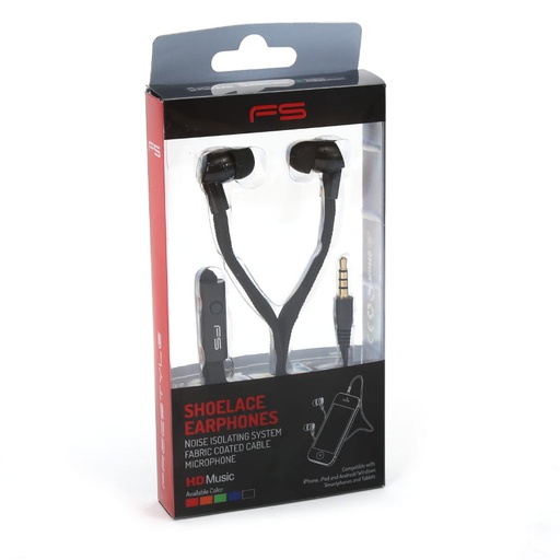 [FH2112B] PLATINET IN-EAR EARPHONES + MIC SPORT BLACK , FH2112B