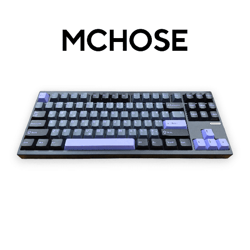[83GX87A6] MCHOSE GX87 Ultra Aluminum Custom Mechanical Keyboard with QMK/VIA, Black Anodic Oxidation, 80%, GX87-A6 /HR znakovi/
