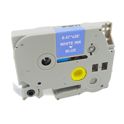 [MRBTZ535] MediaRange Label Tape Cartridge, Replacing Brother TZ-535/TZe-535, 12mm, 8m, Laminated and Permanent Adhesive, White on Blue