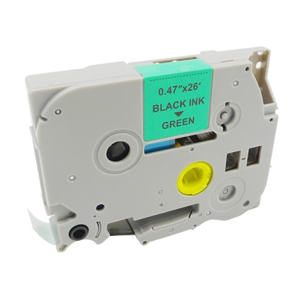 [MRBTZ731] MediaRange Label Tape Cartridge, Replacing Brother TZ-731/TZe-731, 12mm, 8m, Laminated and Permanent Adhesive, Black on Green