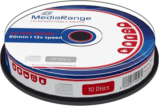 [KCDRWBOX] CD-RW 700MB I 80min, 12x speed, Cake 10, MR235, MediaRange