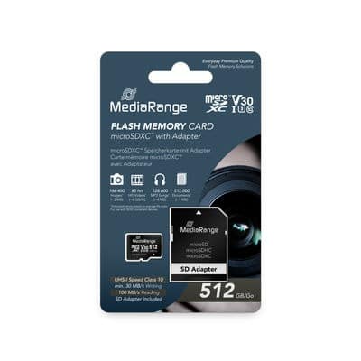 [81MR947] MediaRange MICRO SDXC 512GB MEMORIJSKA KARTICA, Adapter,  UHS-I/U3, 512GB , MR947  