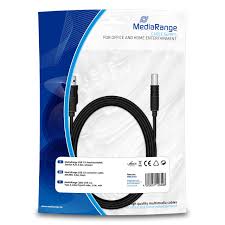 [90FDP850] MediaRange USB 2.0 USB-A to USB-B Cable, 3m, Black, MRCS103