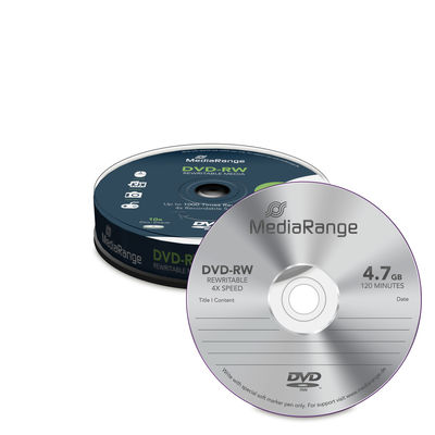 [49DVDRW10] DVD-RW MEDIJ 4,7GB 4X Cake10 , MR450  k