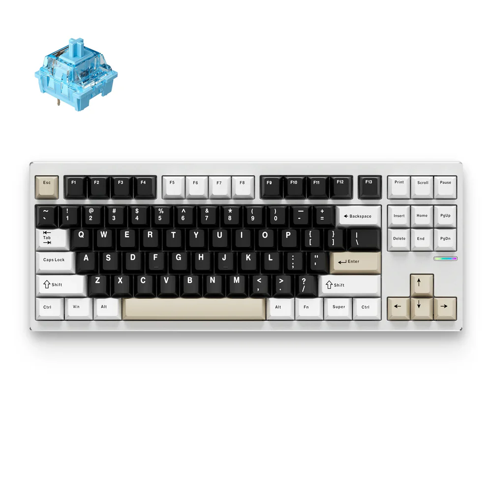 [HWGX872] MCHOSE GX87S Aluminum Custom Mechanical Keyboard, Milky brown, HR znakovi